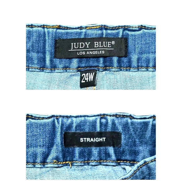 JUDY BLUE Straight Leg Jeans Medium Blue Wash Plus Sz 24W Stretch JB88749 MD - Picture 6 of 10